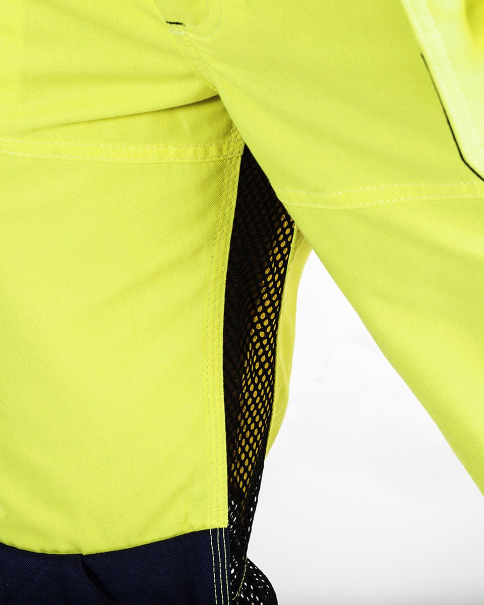 Blåkläder 1565 High Vis Werkbroek met ventilatie en gereedschapszakken - High Vis Geel/Marineblauw