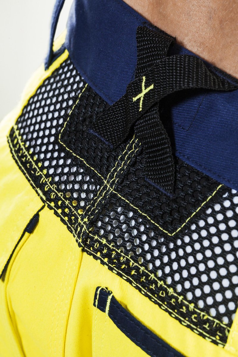 Blåkläder 1565 High Vis Werkbroek met ventilatie en gereedschapszakken - High Vis Geel/Marineblauw