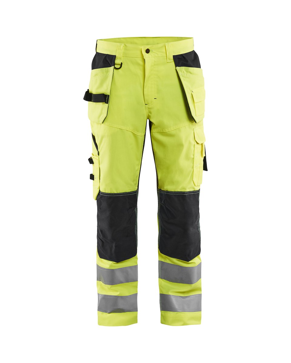 Blåkläder 1565 High Vis Werkbroek met ventilatie en gereedschapszakken - High Vis Geel/Zwart