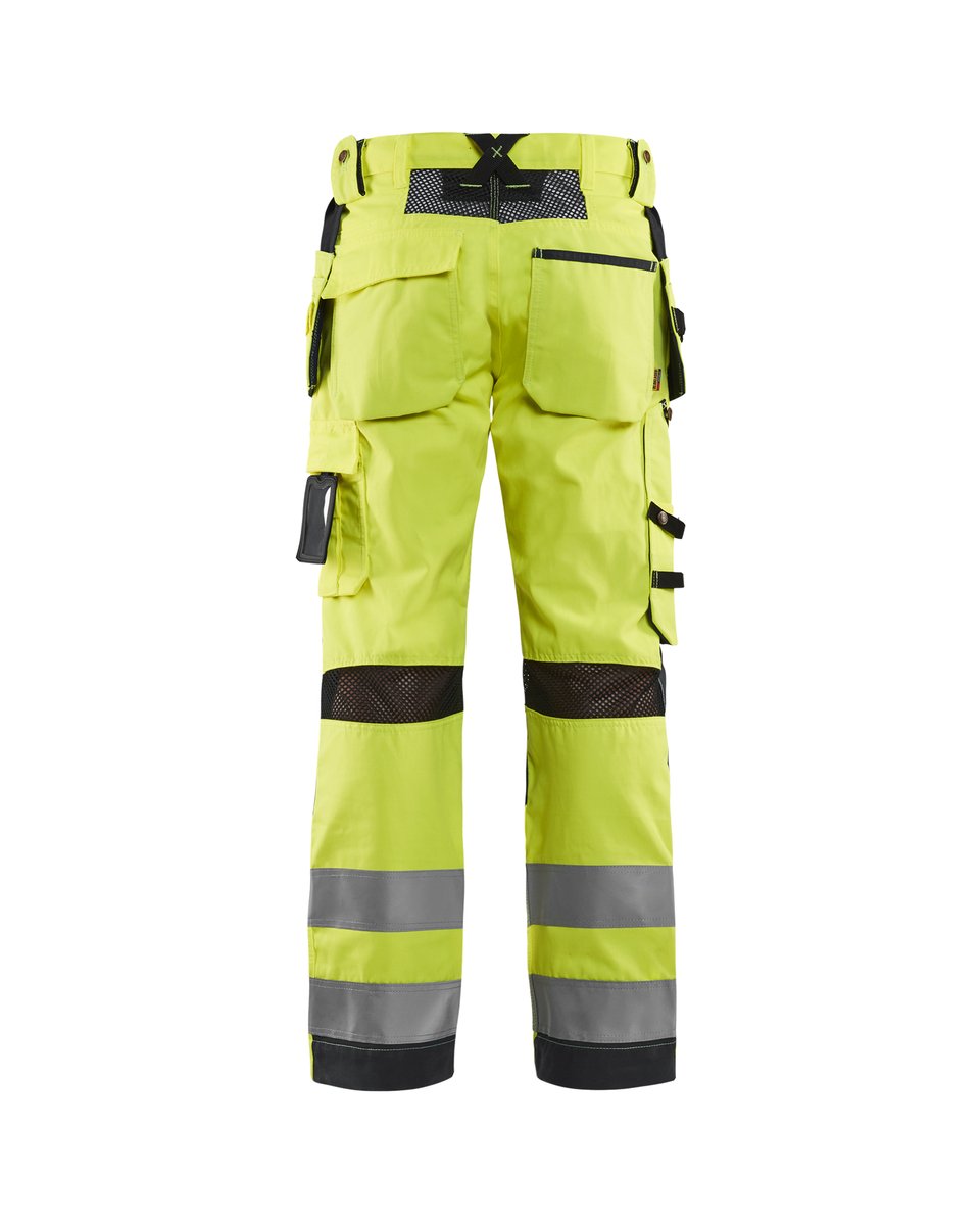 Blåkläder 1565 High Vis Werkbroek met ventilatie en gereedschapszakken - High Vis Geel/Zwart