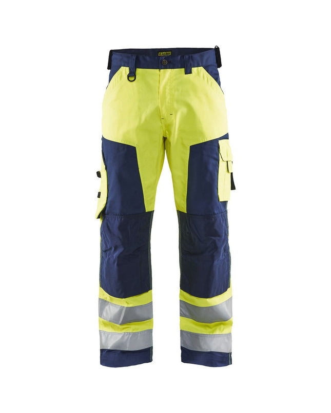 Blåkläder 1566 High Vis Werkbroek - High Vis Geel/Marineblauw