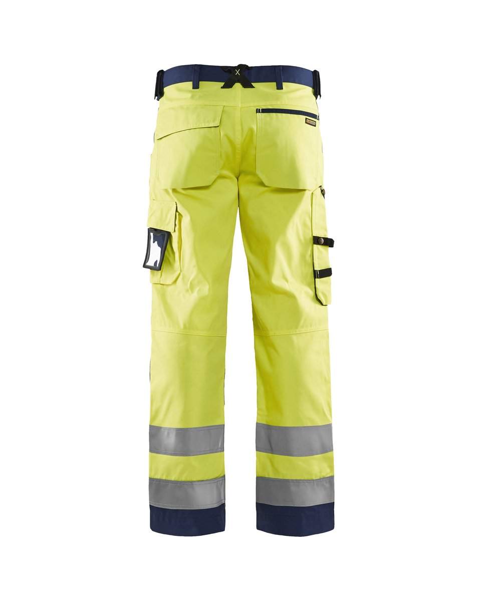 Blåkläder 1566 High Vis Werkbroek - High Vis Geel/Marineblauw