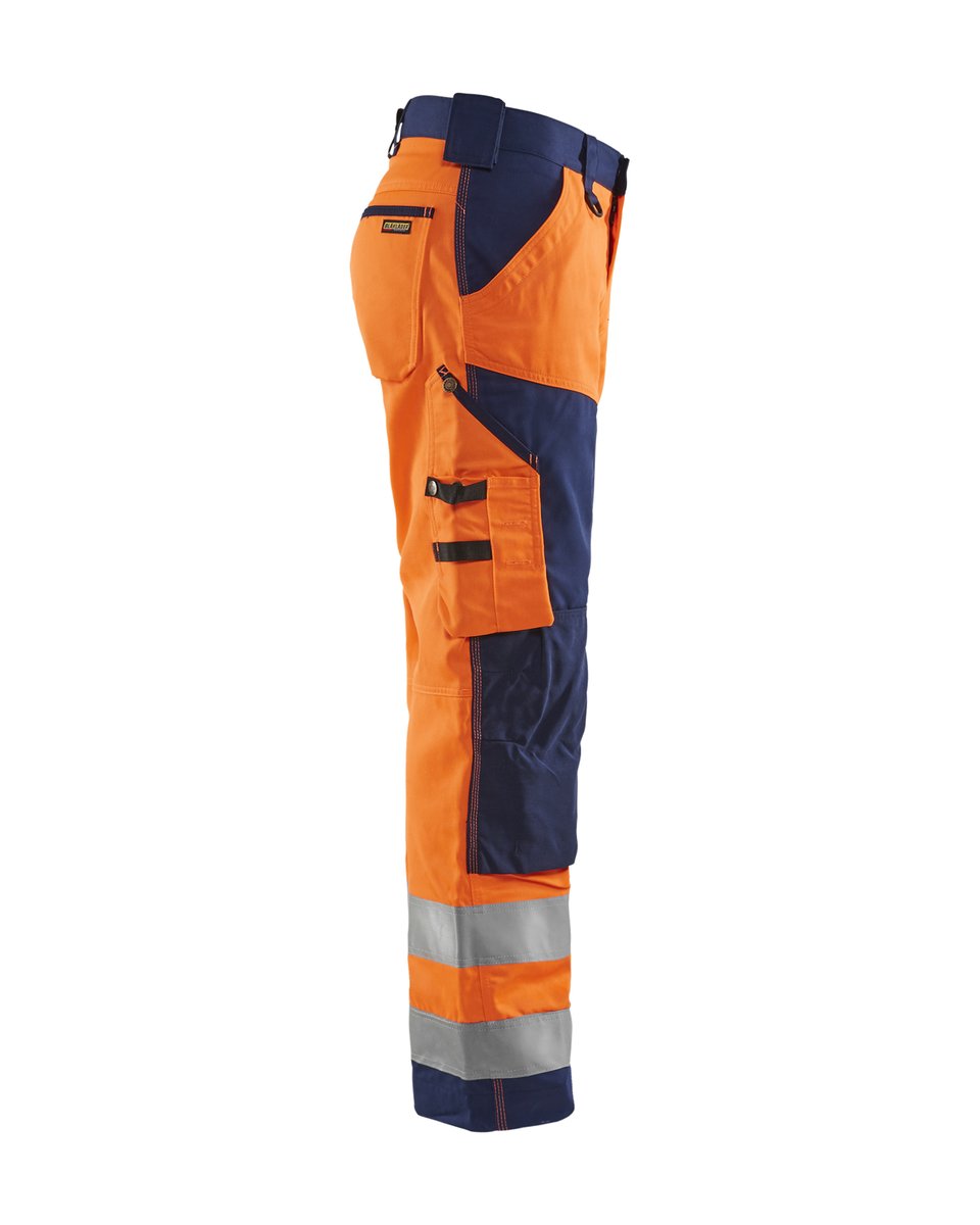 Blåkläder 1566 High Vis Werkbroek - High Vis Oranje/Marineblauw
