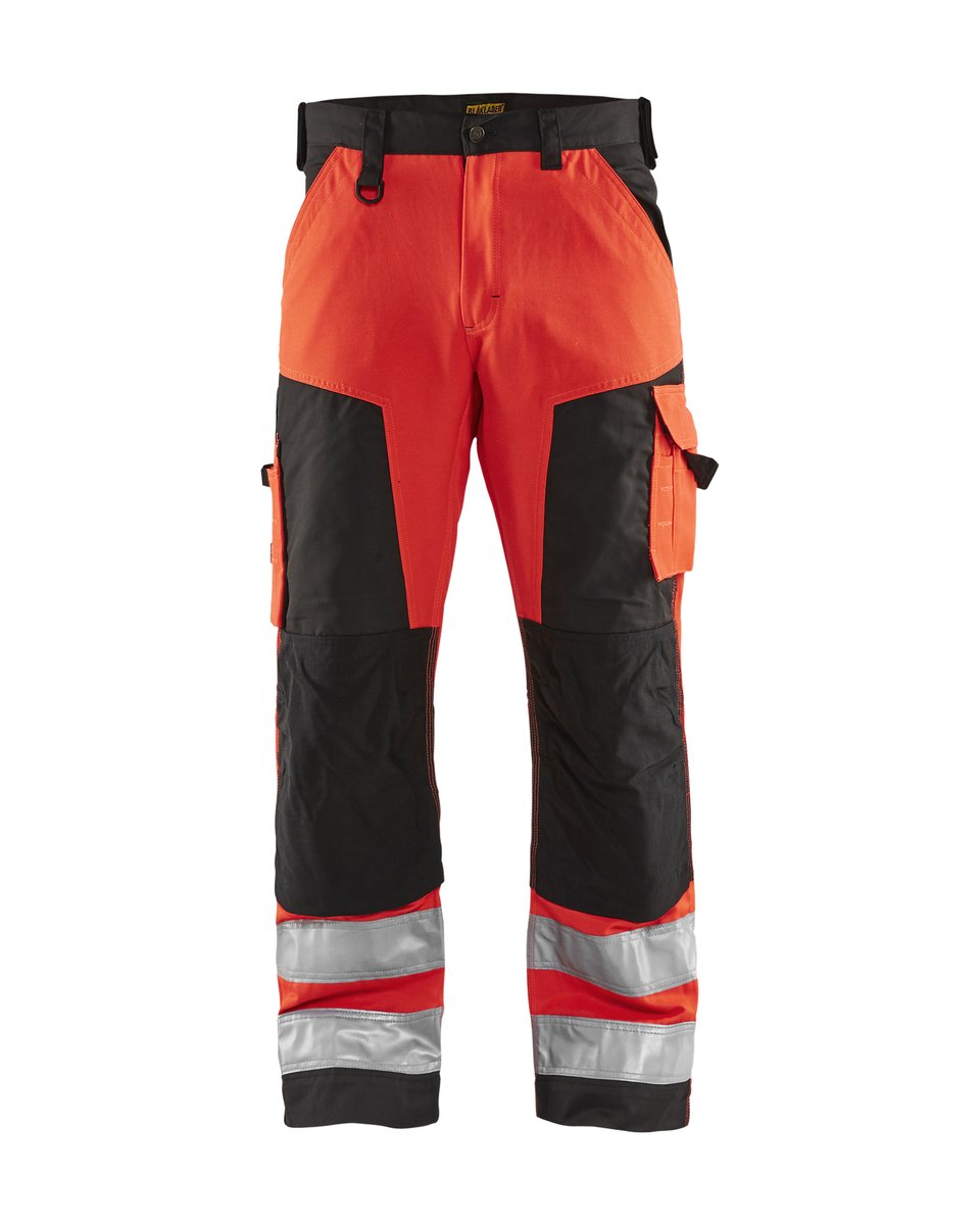 Blåkläder 1566 High Vis Werkbroek - High Vis Rood/Zwart