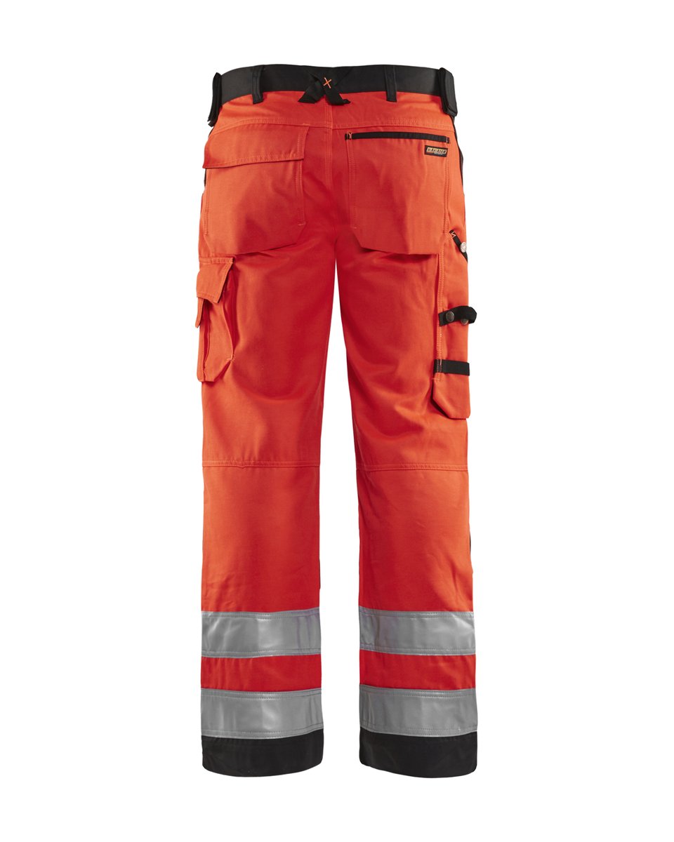 Blåkläder 1566 High Vis Werkbroek - High Vis Rood/Zwart