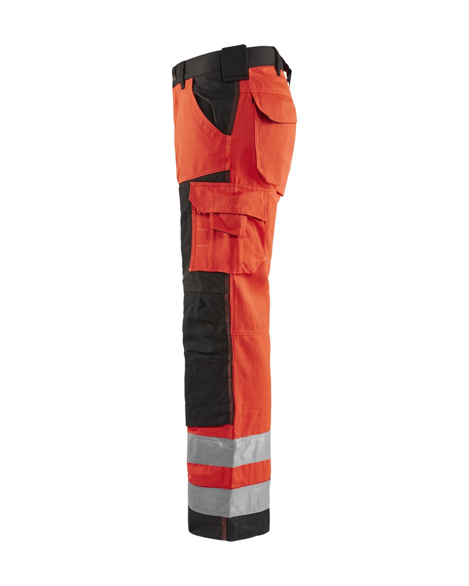 Blåkläder 1566 High Vis Werkbroek - High Vis Rood/Zwart