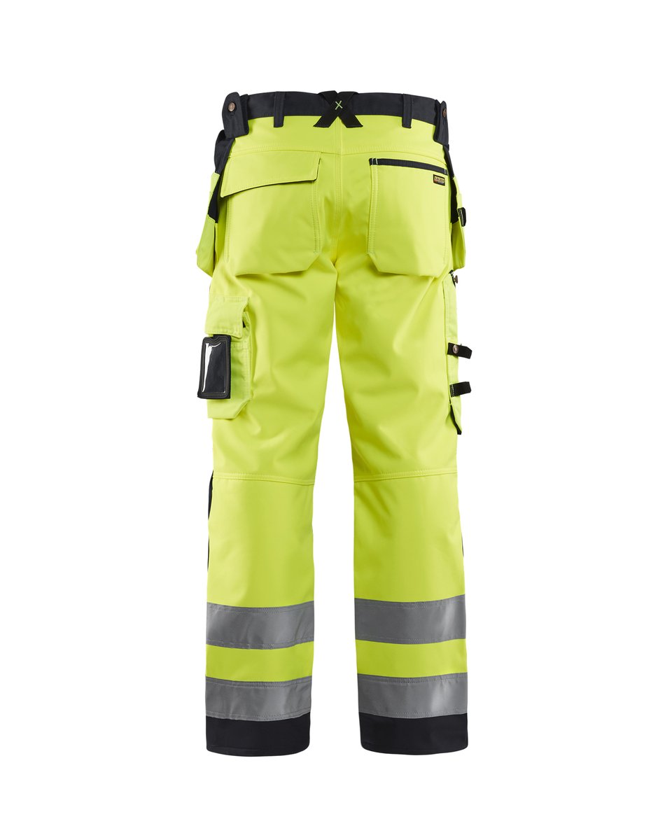 Blåkläder 1567 High Vis werkbroek softshell met afneembare gereedschapszakken - High Vis Geel/Zwart
