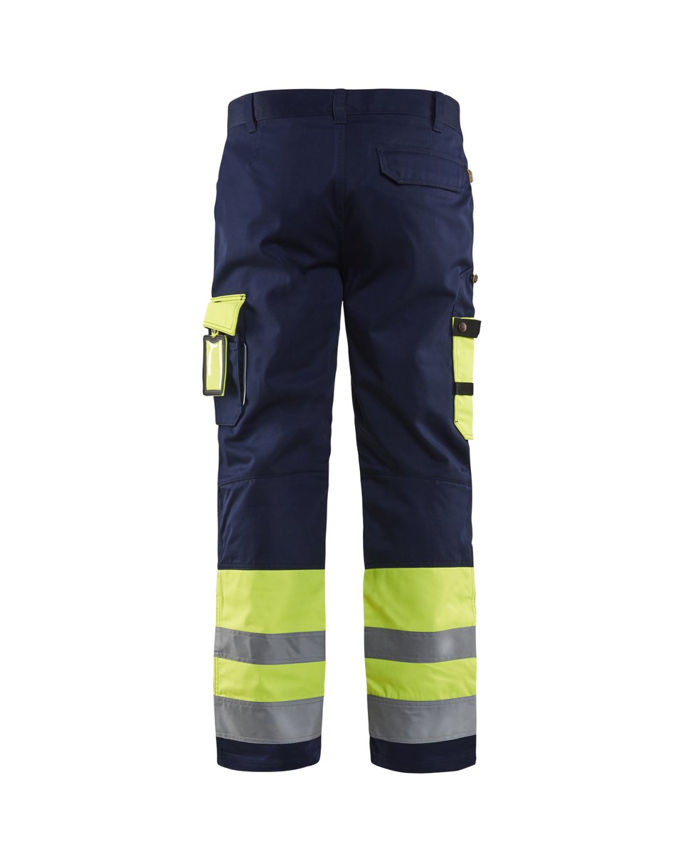 Blåkläder 1584 High Vis Werkbroek - High Vis Geel/Marineblauw