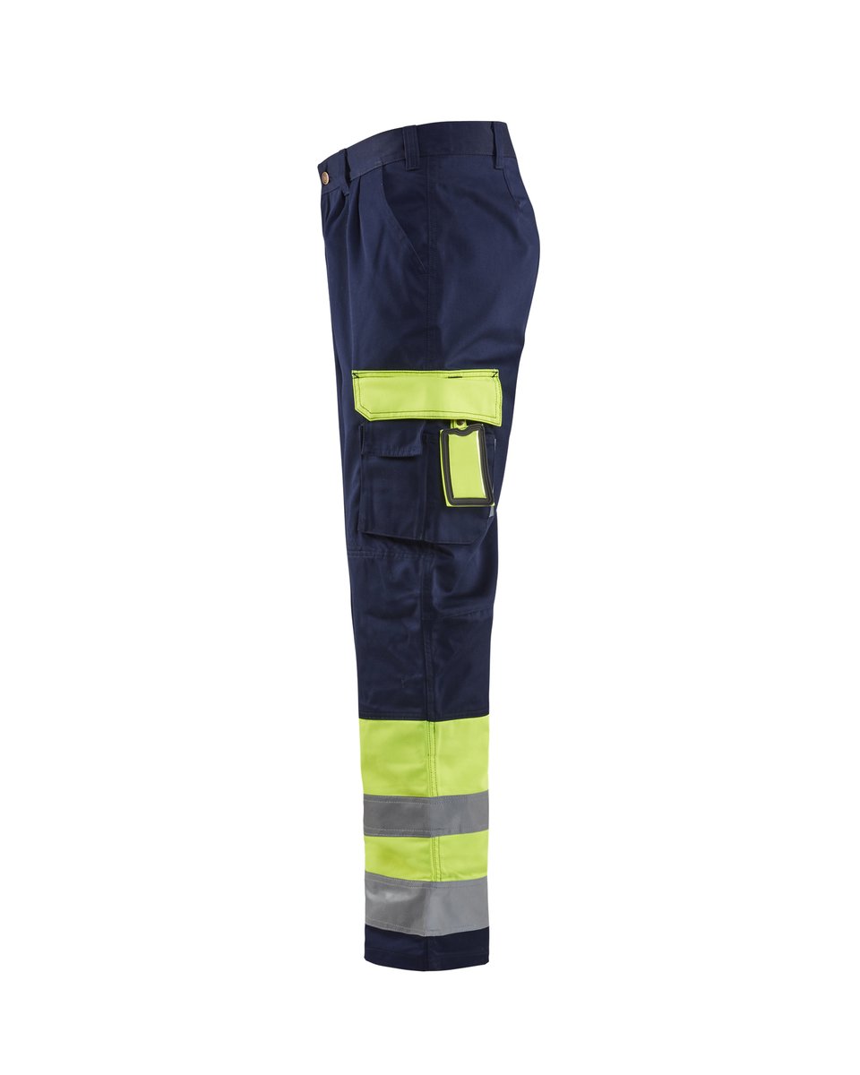 Blåkläder 1584 High Vis Werkbroek - High Vis Geel/Marineblauw