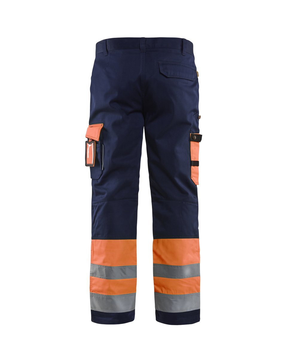Blåkläder 1584 High Vis Werkbroek - High Vis Oranje/Marineblauw