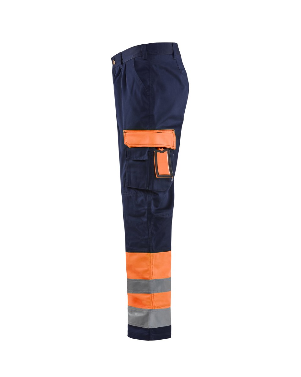 Blåkläder 1584 High Vis Werkbroek - High Vis Oranje/Marineblauw