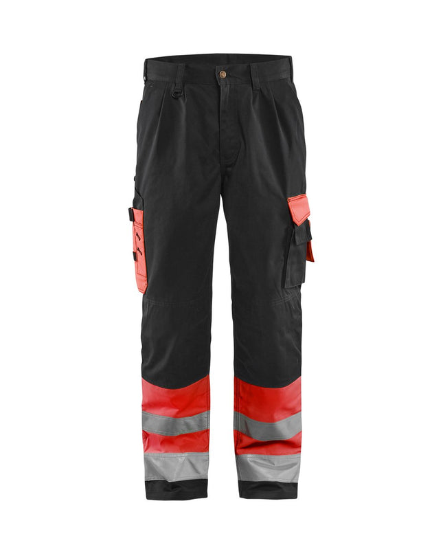 Blåkläder 1584 High Vis Werkbroek - High Vis Rood/Zwart