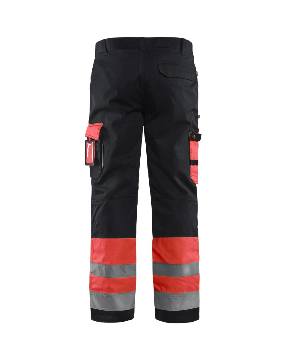 Blåkläder 1584 High Vis Werkbroek - High Vis Rood/Zwart