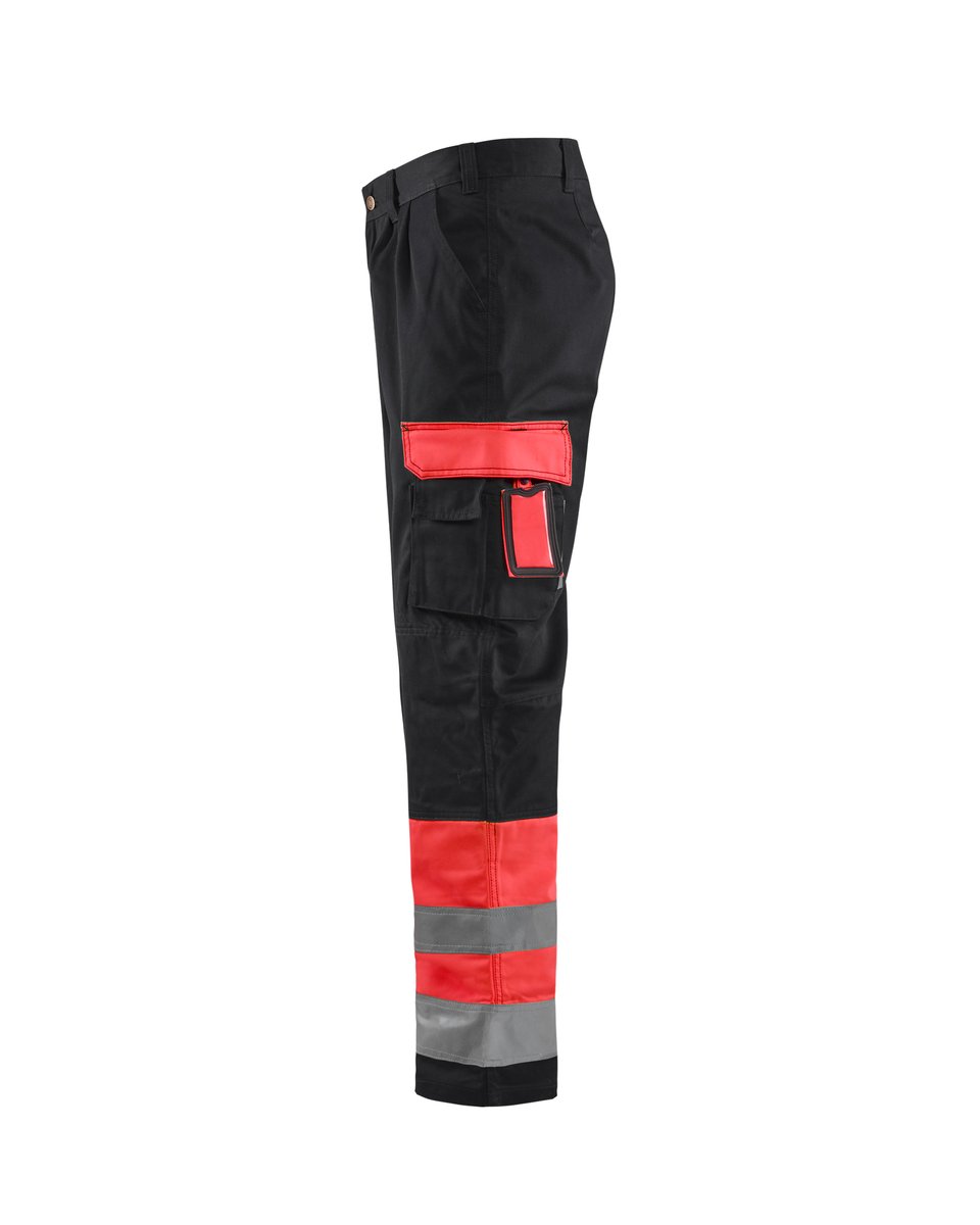 Blåkläder 1584 High Vis Werkbroek - High Vis Rood/Zwart
