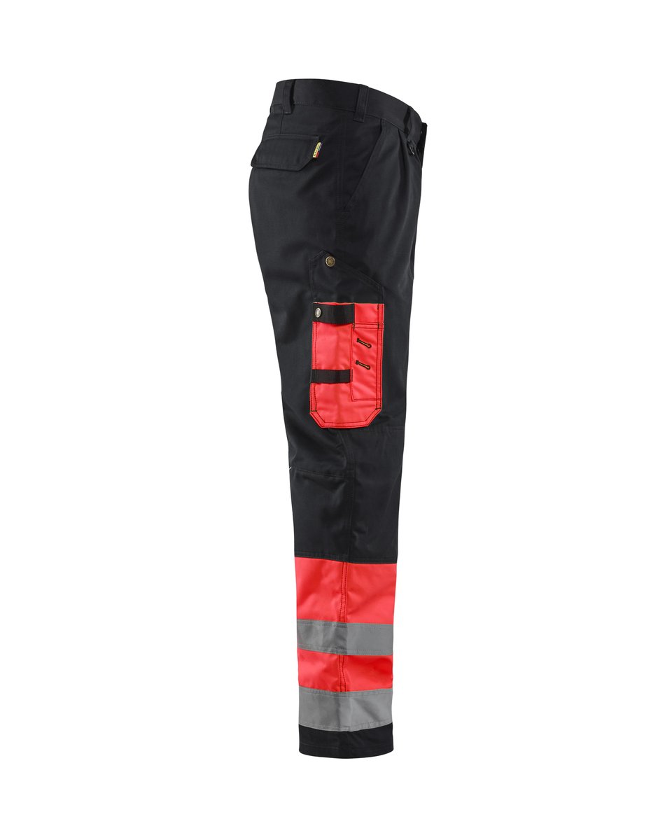 Blåkläder 1584 High Vis Werkbroek - High Vis Rood/Zwart