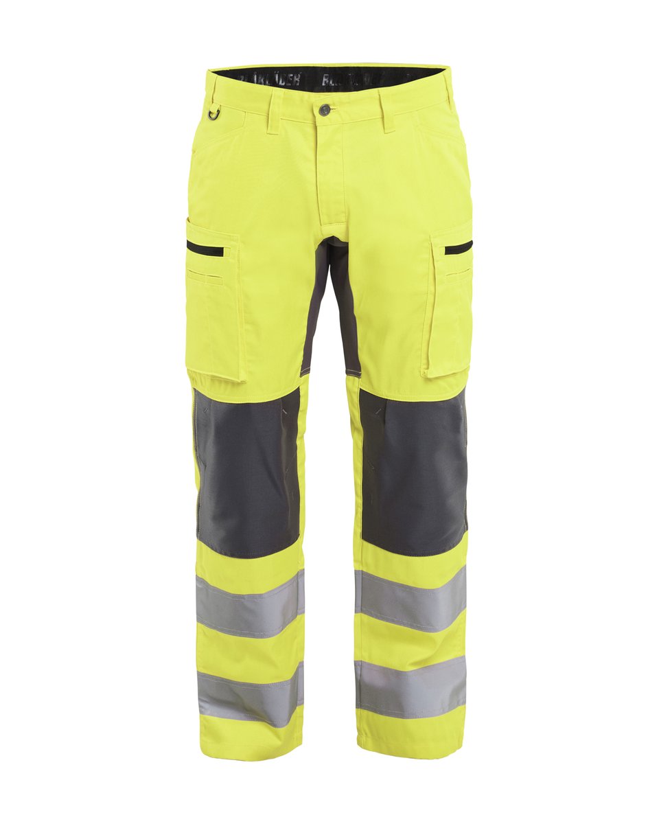 Blåkläder 1585 High Vis werkbroek met stretch - HIgh Vis Geel/Medium grijs