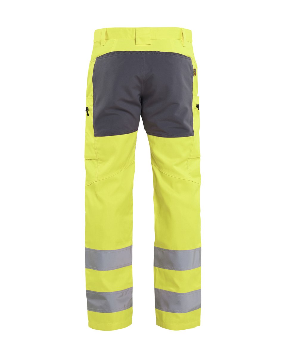 Blåkläder 1585 High Vis werkbroek met stretch - HIgh Vis Geel/Medium grijs