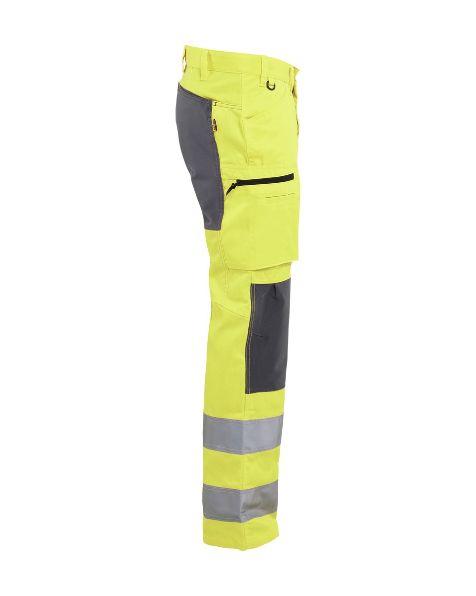 Blåkläder 1585 High Vis werkbroek met stretch - HIgh Vis Geel/Medium grijs