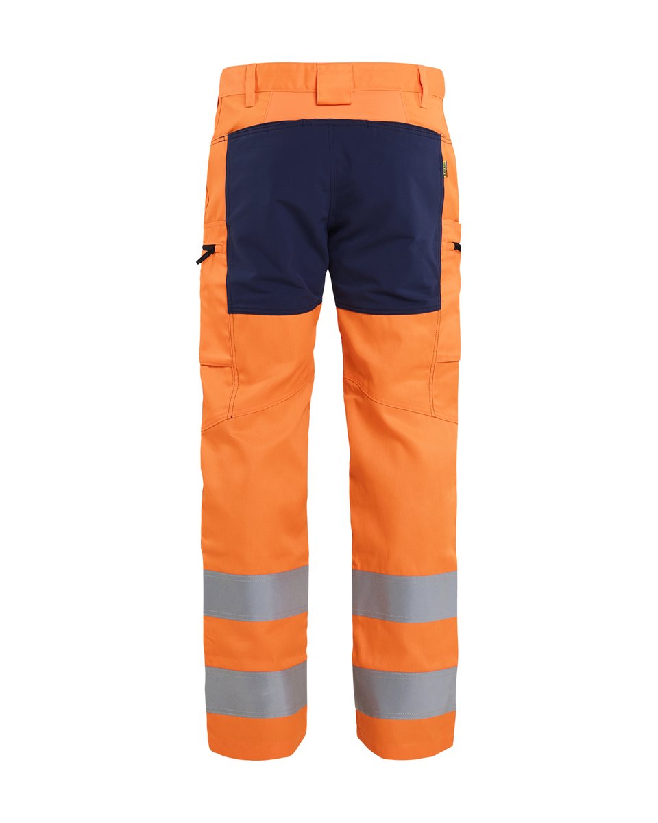 Blåkläder 1585 High Vis werkbroek met stretch - High Vis Oranje/Marineblauw