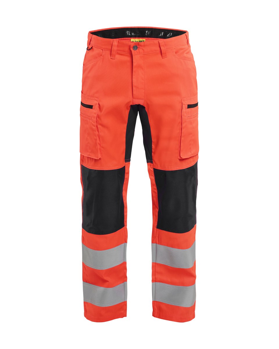 Blåkläder 1585 High Vis werkbroek met stretch - High Vis Rood/Zwart