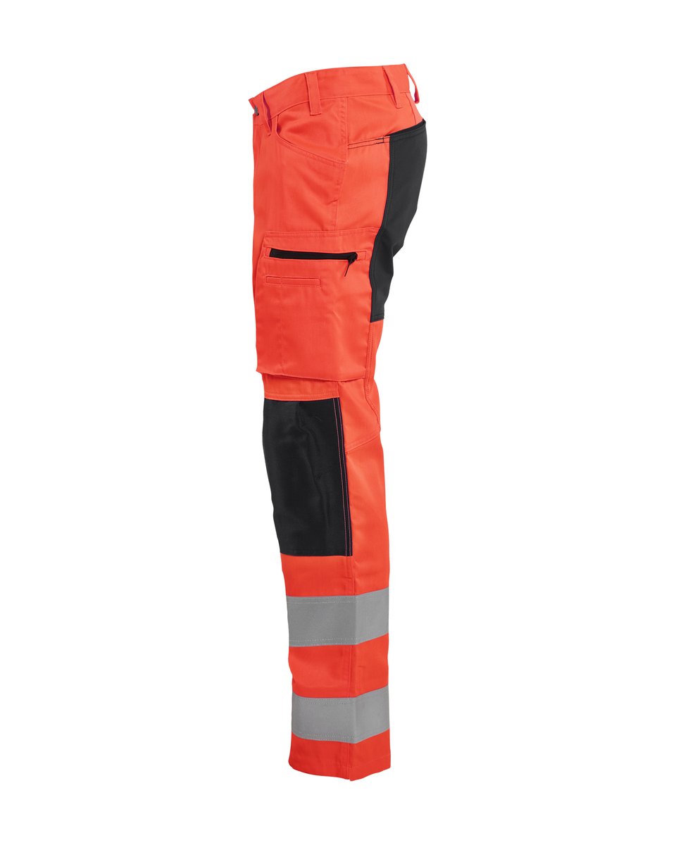 Blåkläder 1585 High Vis werkbroek met stretch - High Vis Rood/Zwart