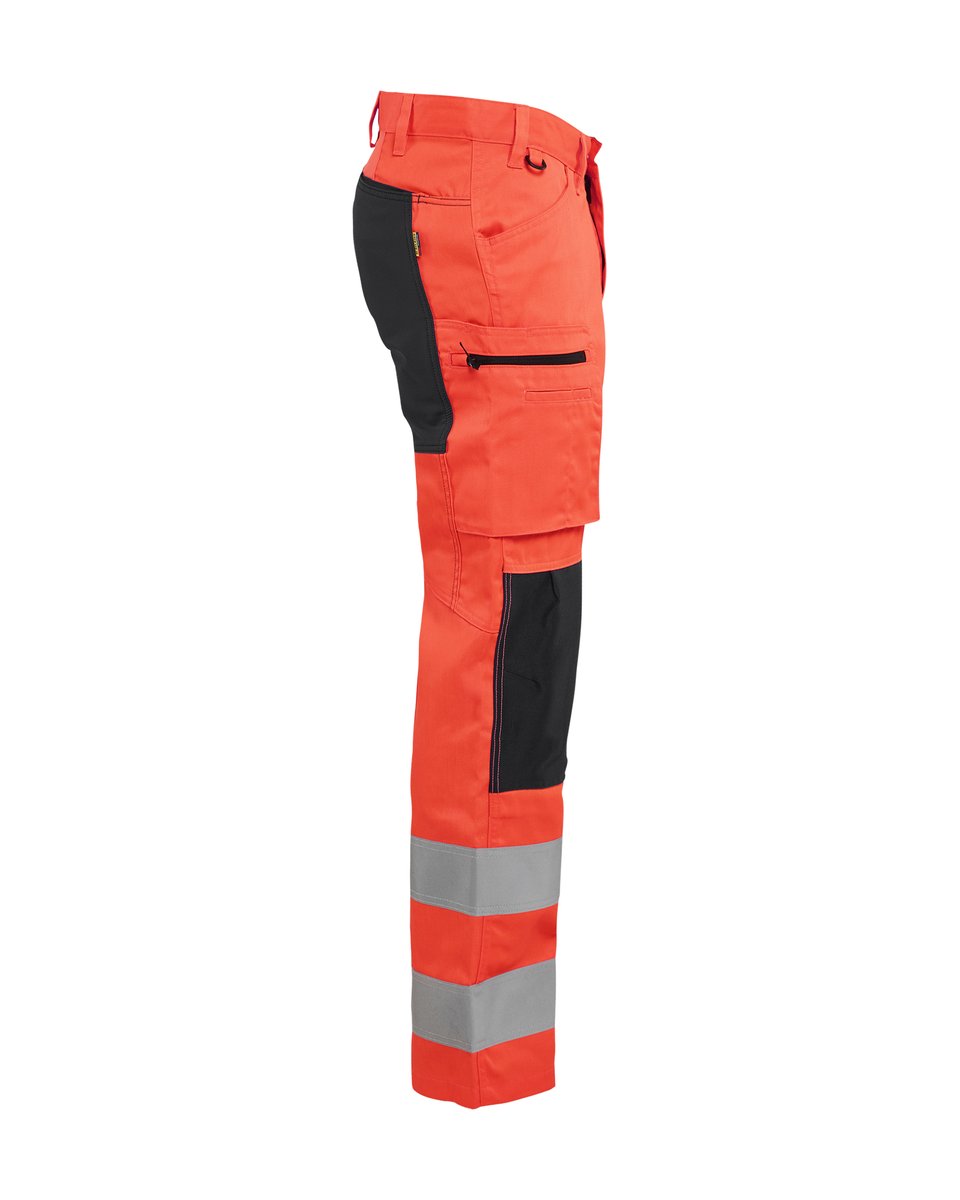 Blåkläder 1585 High Vis werkbroek met stretch - High Vis Rood/Zwart
