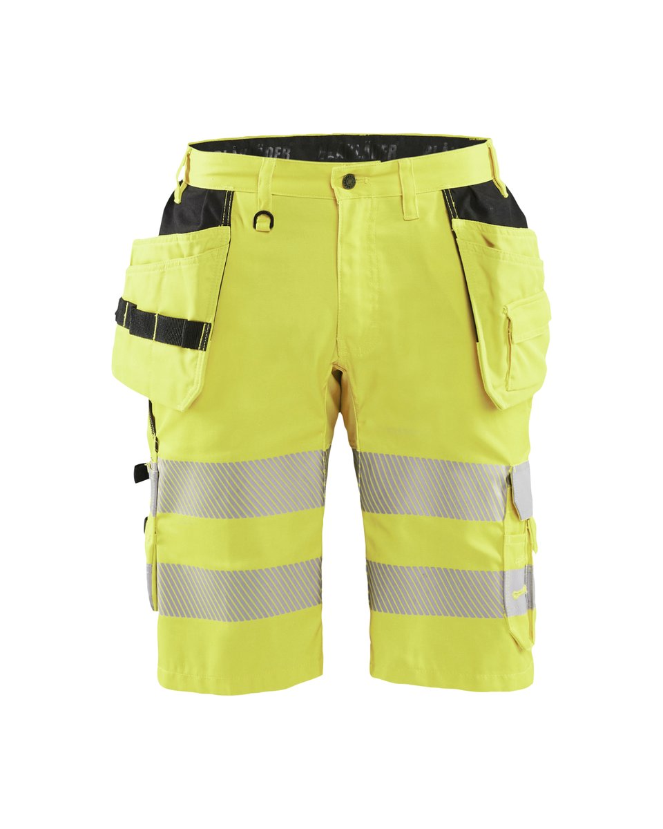 Blåkläder 1586 High Vis short met stretch en gereedschapszakken - High Vis Geel