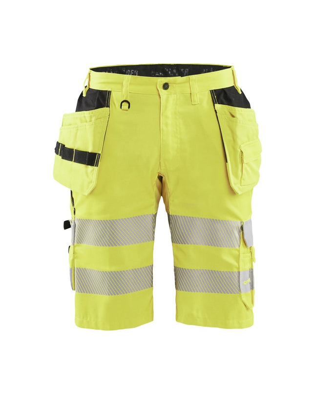 Blåkläder 1586 High Vis short met stretch en gereedschapszakken - High Vis Geel