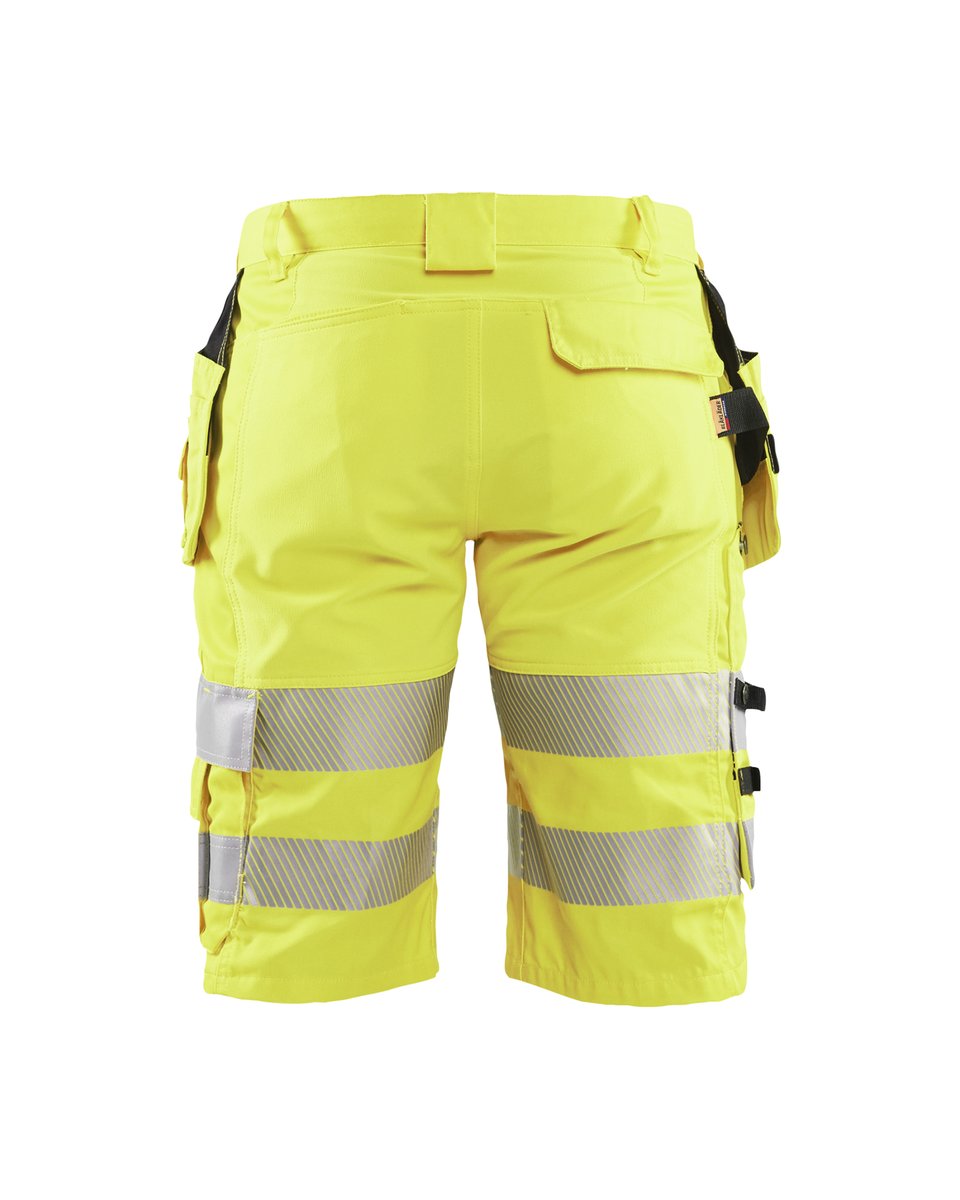 Blåkläder 1586 High Vis short met stretch en gereedschapszakken - High Vis Geel