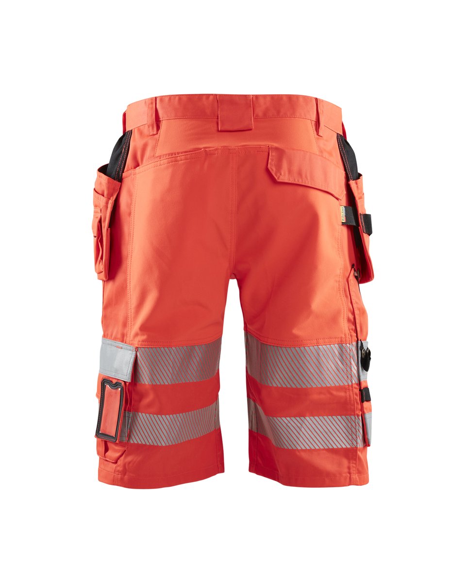 Blåkläder 1586 High Vis short met stretch en gereedschapszakken - High Vis Rood