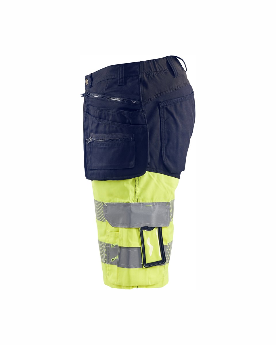 Blåkläder 1596 High Vis short met gereedschapszakken - Marine/High Vis Geel