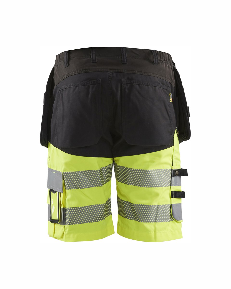 Blåkläder 1596 High Vis short met gereedschapszakken - Zwart/High Vis Geel