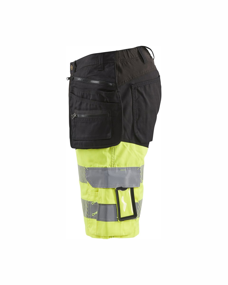 Blåkläder 1596 High Vis short met gereedschapszakken - Zwart/High Vis Geel