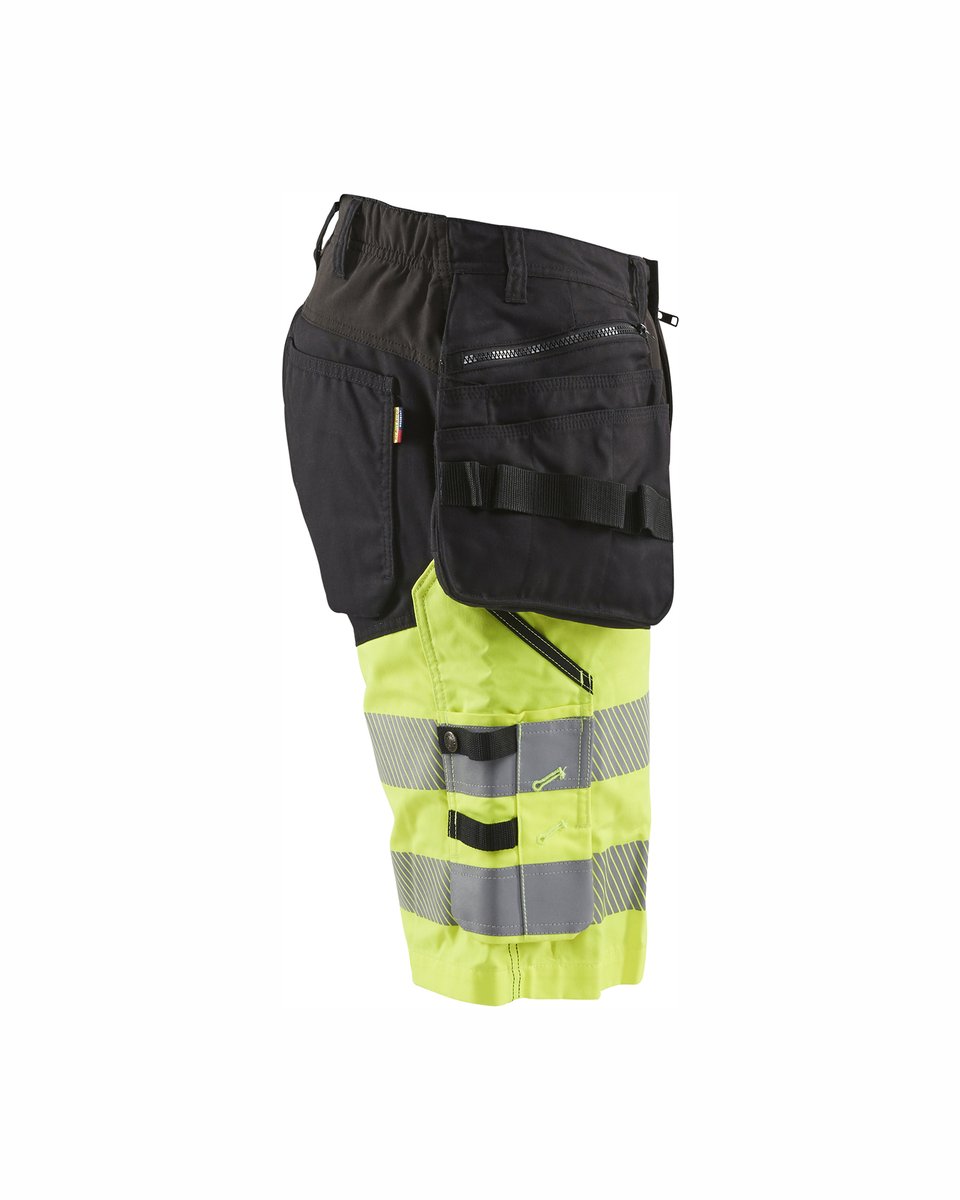 Blåkläder 1596 High Vis short met gereedschapszakken - Zwart/High Vis Geel