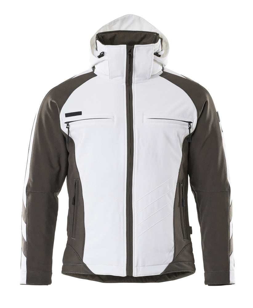 MASCOT® Unique Winterjas met capuchon – Wit/Donkerantraciet