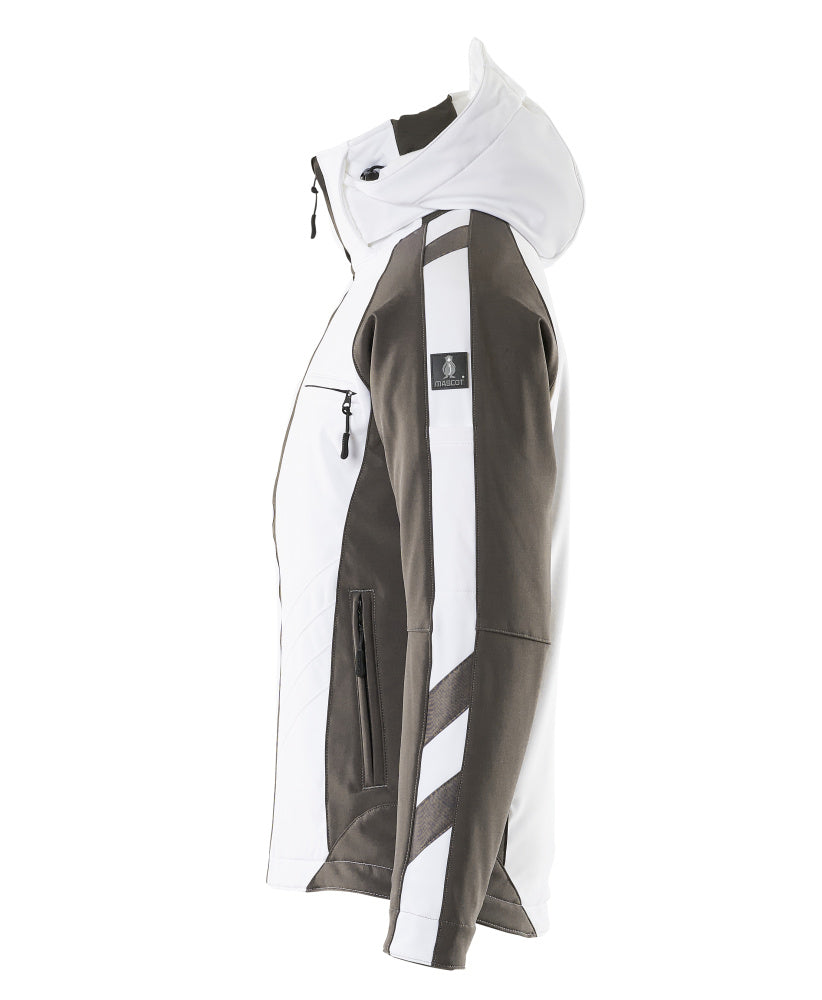 MASCOT® Unique Winterjas met capuchon – Wit/Donkerantraciet