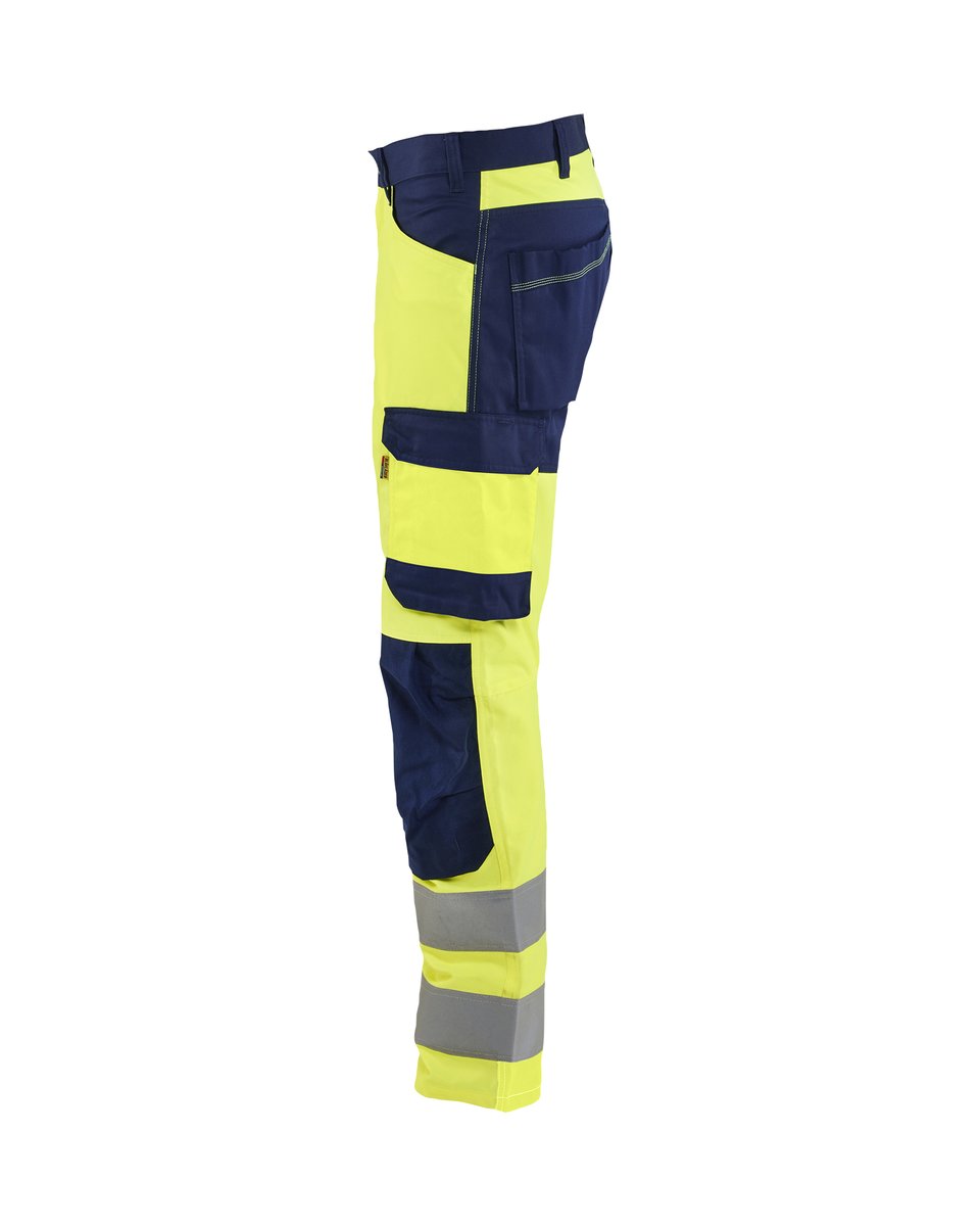 Blåkläder 1703 High Vis Werkbroek - High Vis Geel/Marineblauw