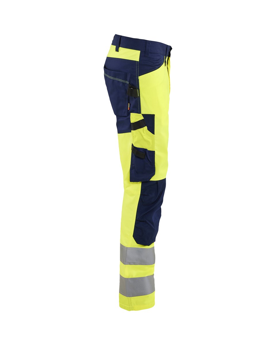 Blåkläder 1703 High Vis Werkbroek - High Vis Geel/Marineblauw