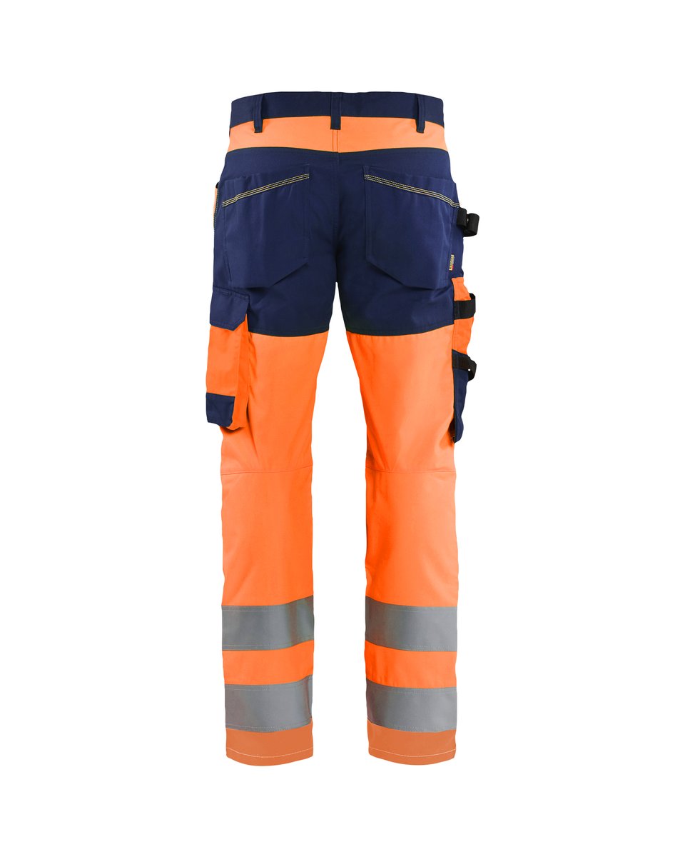 Blåkläder 1703 High Vis Werkbroek - High Vis Oranje/Marineblauw