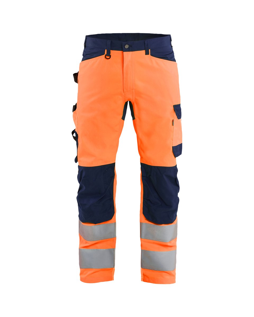 Blåkläder 1703 High Vis Werkbroek - High Vis Oranje/Marineblauw