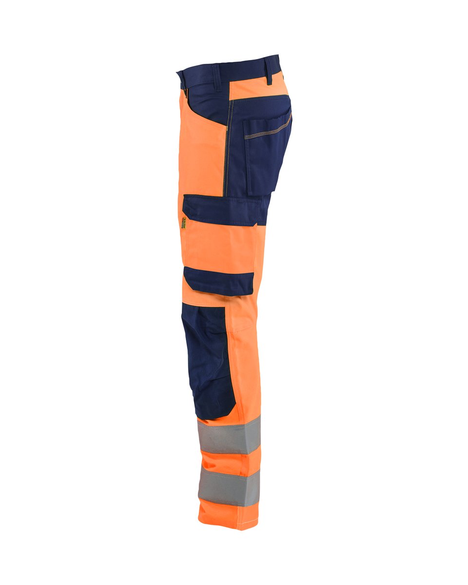 Blåkläder 1703 High Vis Werkbroek - High Vis Oranje/Marineblauw