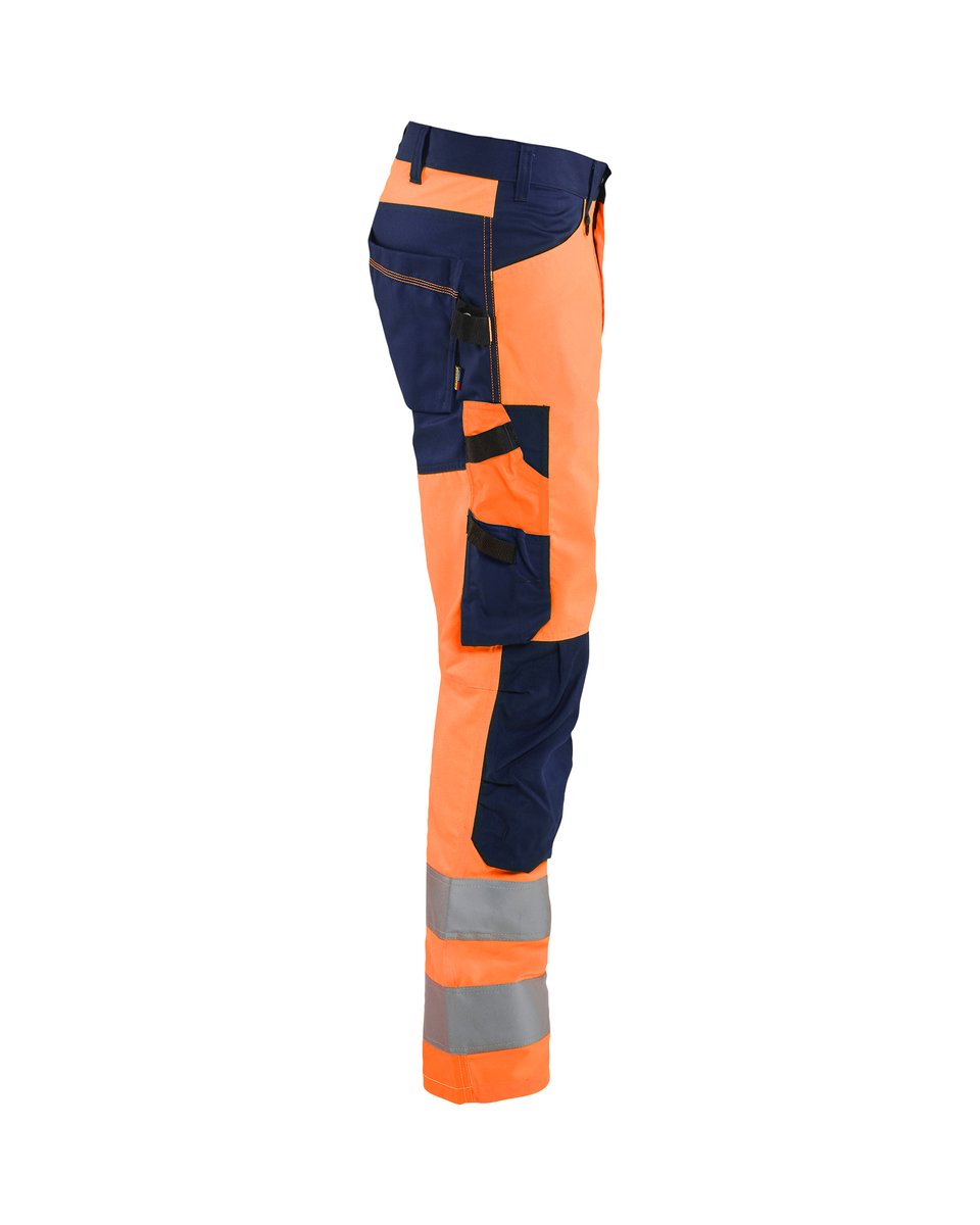 Blåkläder 1703 High Vis Werkbroek - High Vis Oranje/Marineblauw