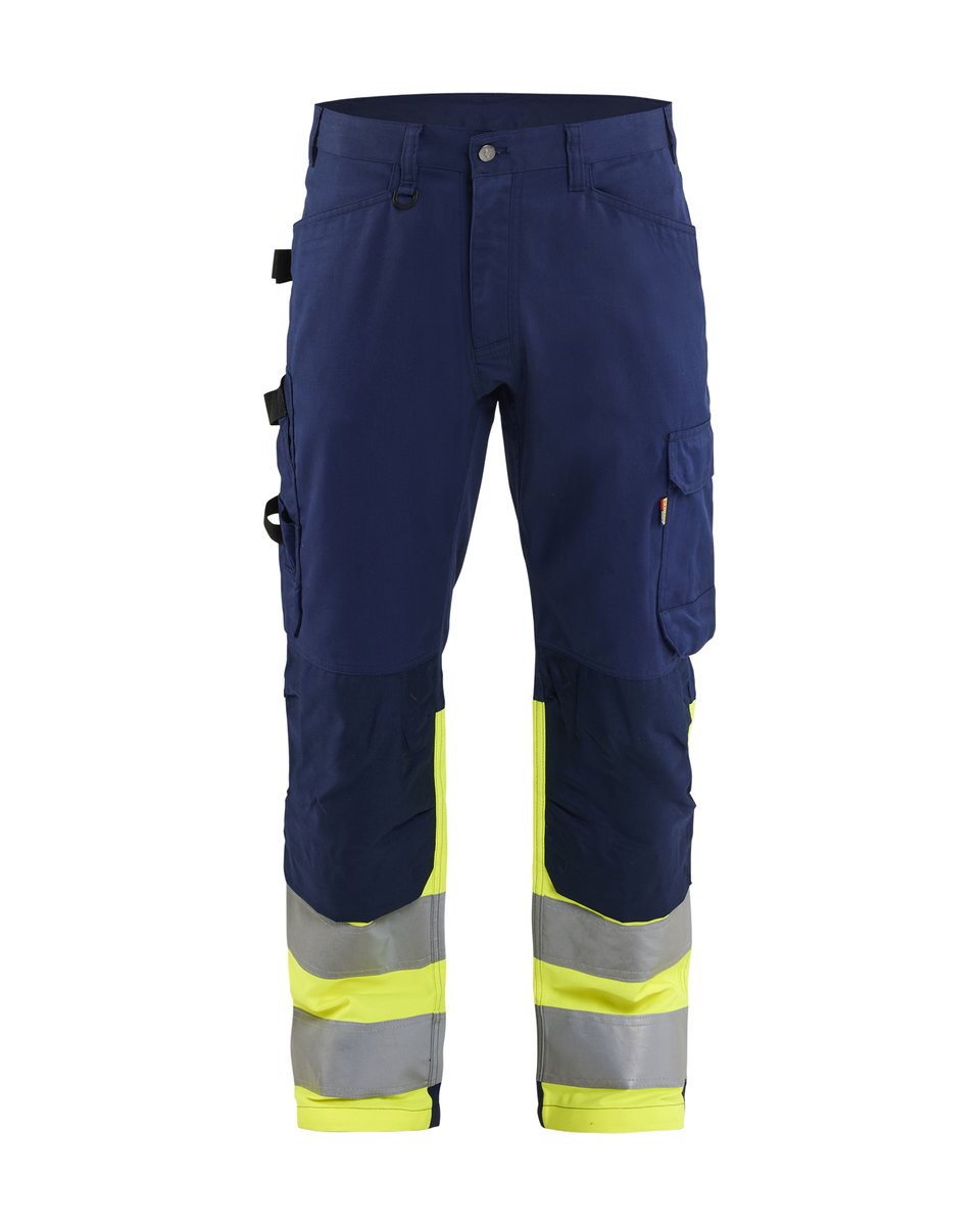 Blåkläder 1708 High Vis werkbroek - Marine/High Vis Geel