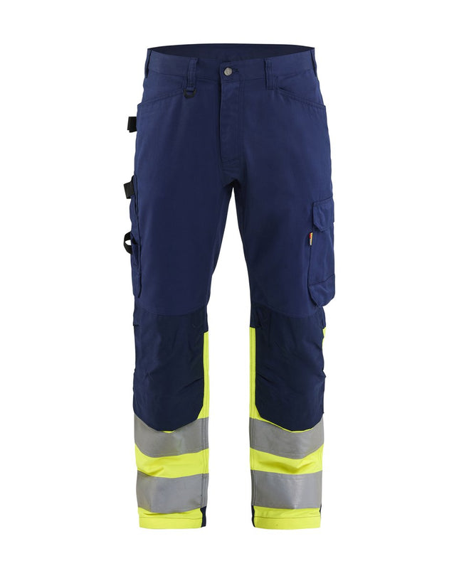 Blåkläder 1708 High Vis werkbroek - Marine/High Vis Geel