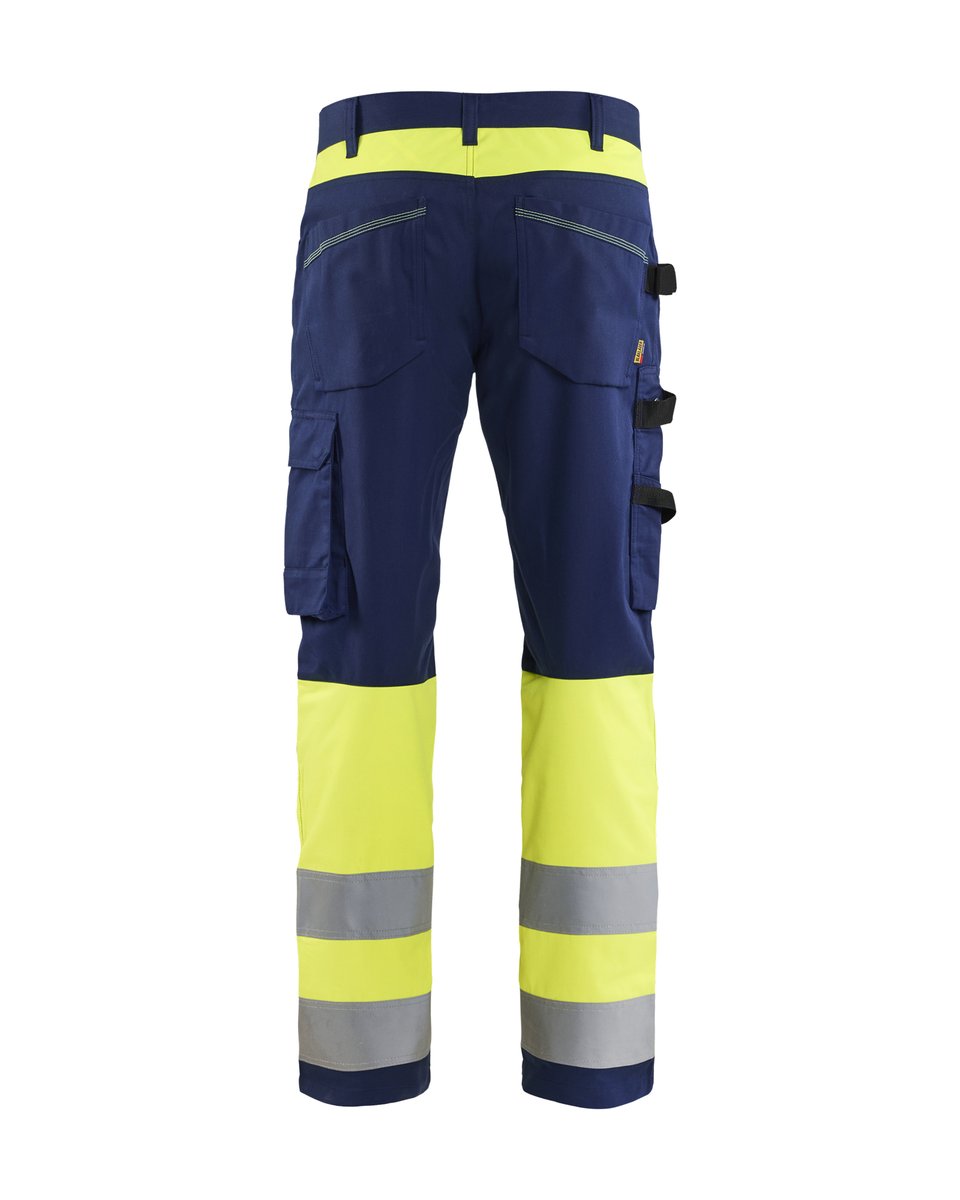 Blåkläder 1708 High Vis werkbroek - Marine/High Vis Geel
