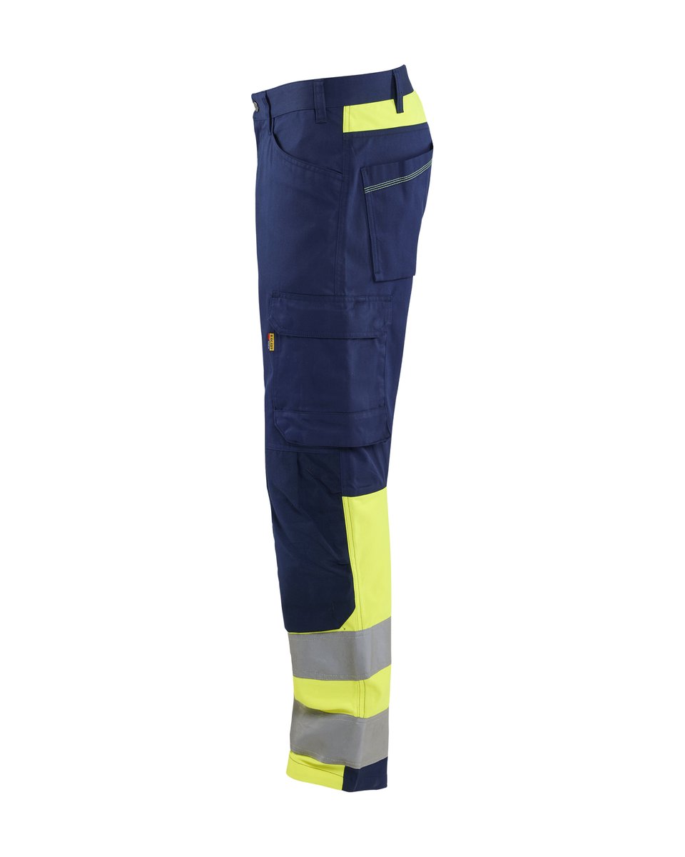 Blåkläder 1708 High Vis werkbroek - Marine/High Vis Geel