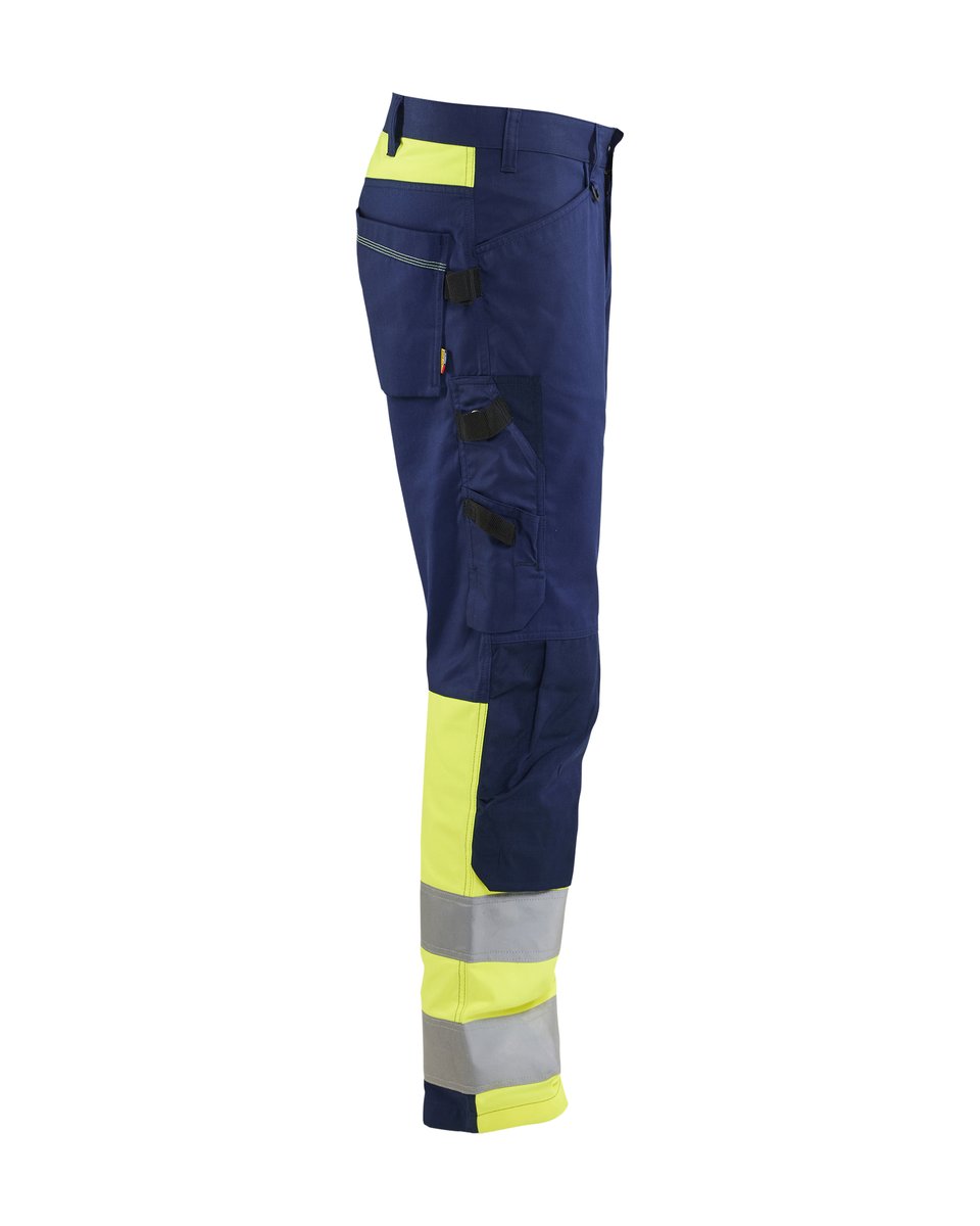 Blåkläder 1708 High Vis werkbroek - Marine/High Vis Geel