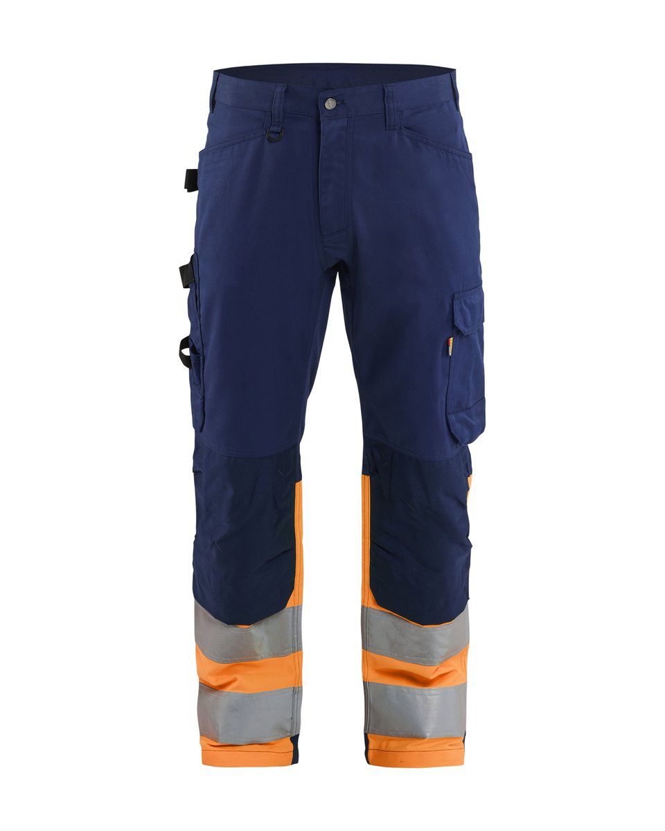 Blåkläder 1708 High Vis werkbroek - Marineblauw/Oranje