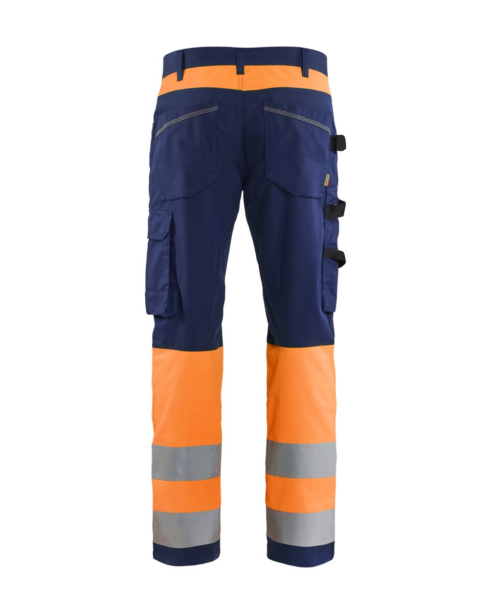 Blåkläder 1708 High Vis werkbroek - Marineblauw/Oranje