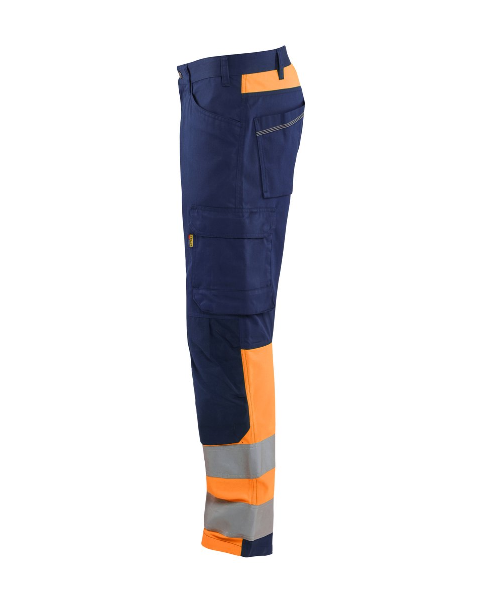Blåkläder 1708 High Vis werkbroek - Marineblauw/Oranje